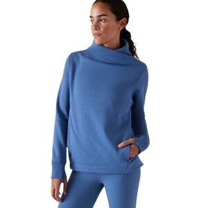 NWT Athleta Cozy Karma Twist Neck Sweatshirt | Large | Blue
